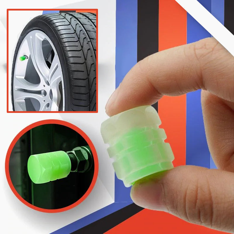 Universal Fluorescent Tire Valve Caps (4 PCS/Set)