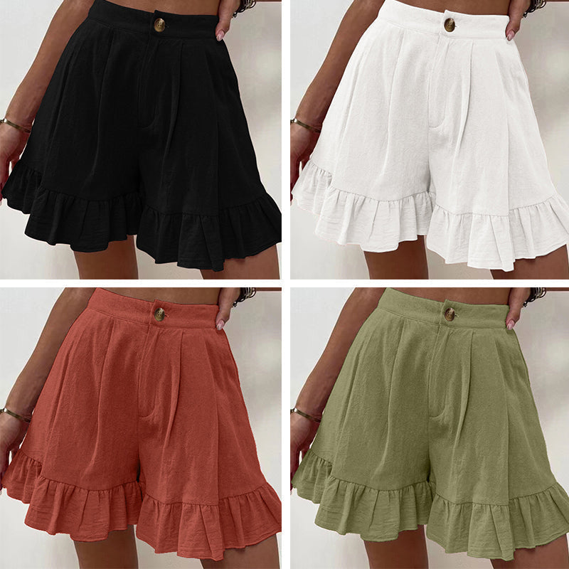 Women's High Waist Ruffle Shorts