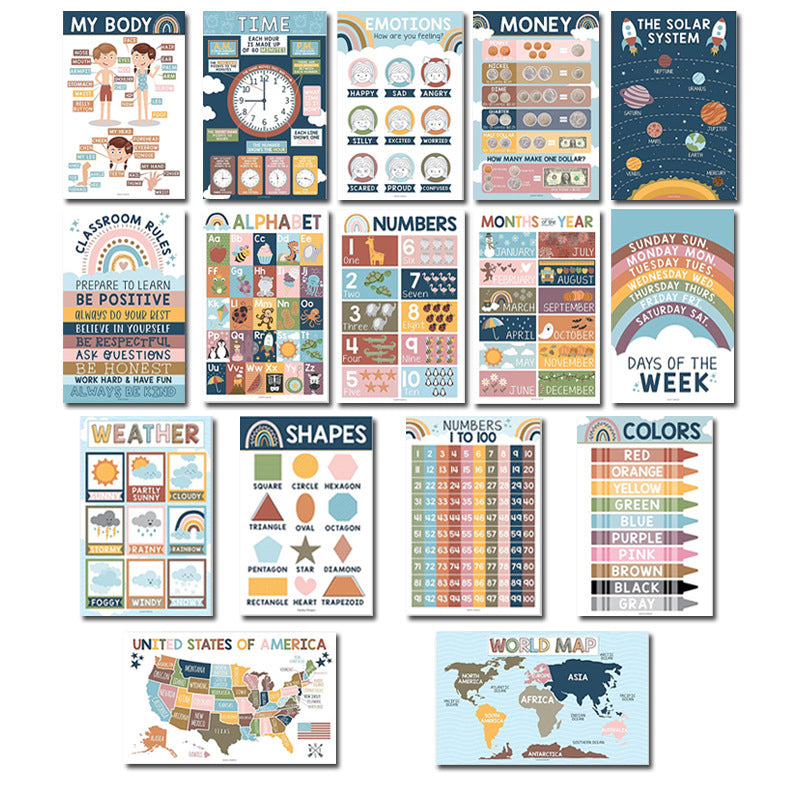 Boho PreK Educational Posters