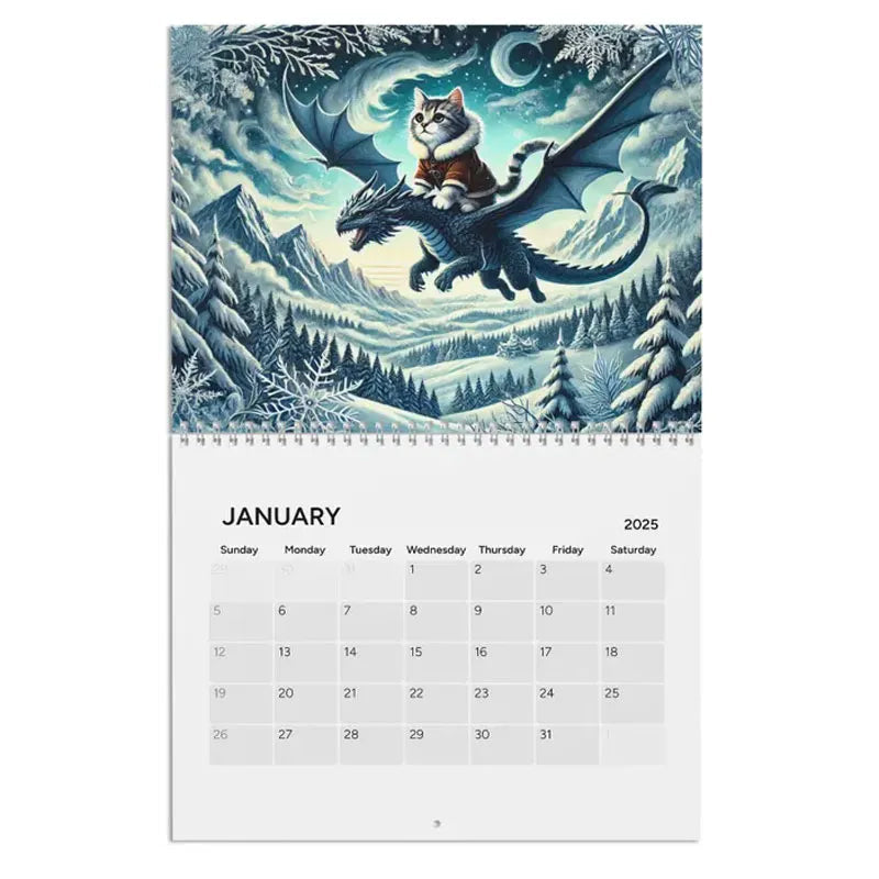 2025 Cat Dragon Rider Calendar