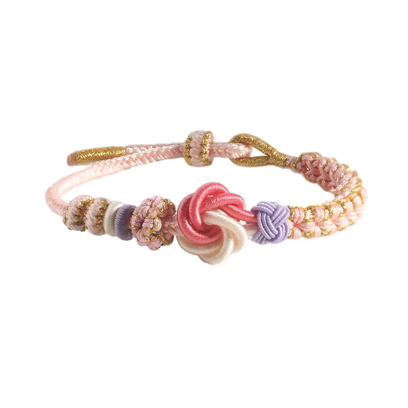 Peach Blossom Knot Braided Bracelet