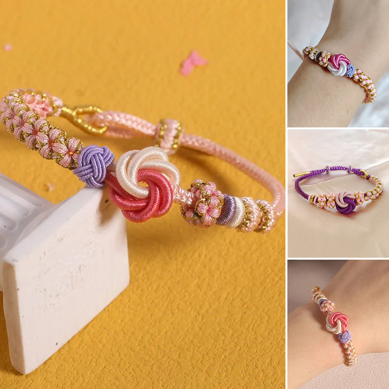 Peach Blossom Knot Braided Bracelet