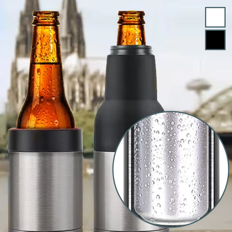 Beer Bottle and Can Cooler with Beer Opener