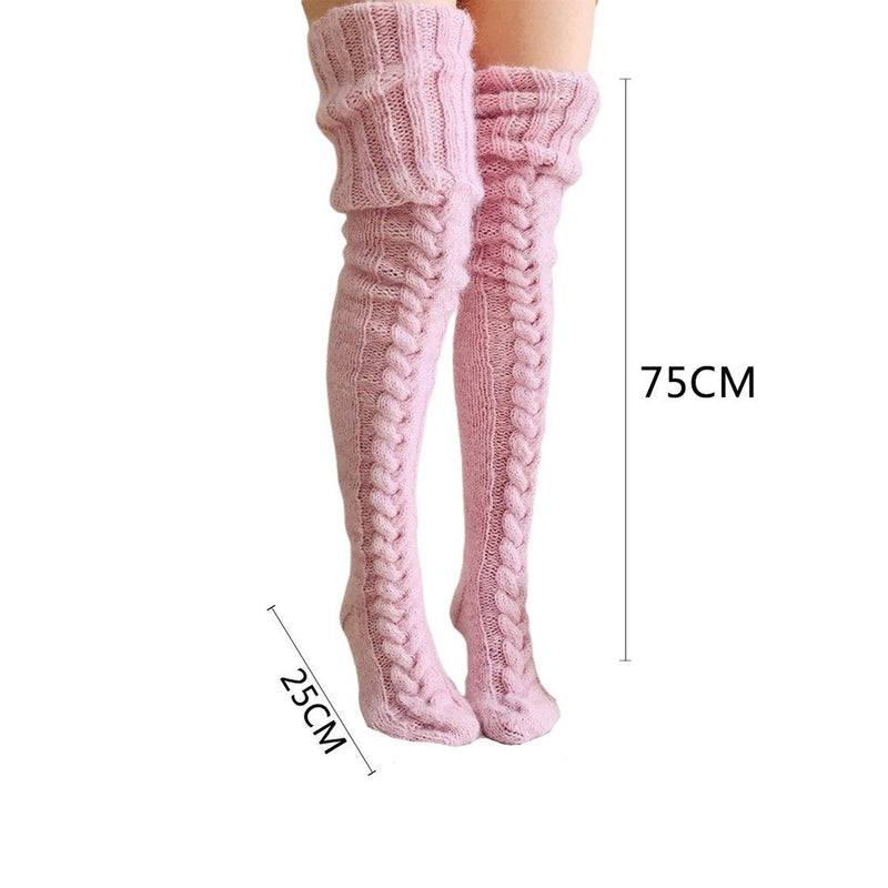 Winter Soft Warm Over Knee Extra Long Knitted Socks